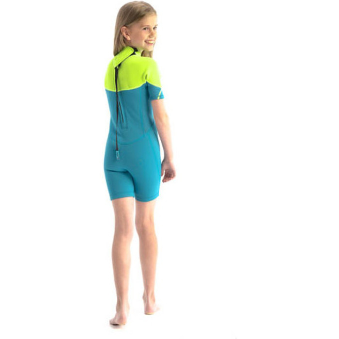 2024 Jobe Junior Boston 2mm Back Zip Shorty Wetsuit 3036210 - Teal